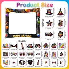 30 PCS Fluorescent 2026 New Year Photo Booth Inflatable Frame Props Kit