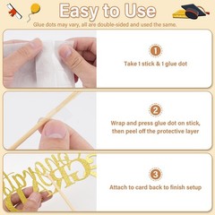 16 Pcs Graduation Decoration 2026 Centerpieces Sticks Gold Black Double Side