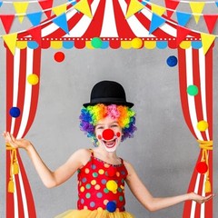 4 Pcs Carnival Circus Party Decorations Circus Banner Tent Awning Cute Style