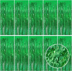 Tinsel Foil Fringe Curtains Wavy Backdrop Parties Sparkle Metallic Wavy Foil