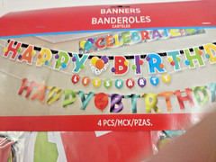Birthday Celebration Multicolor Paper & Foil Banners, Confetti, Cupcake,Unicorn