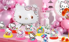 Hello Kitty Honeycomb Centerpieces Sanrio Birthday Table Honeycomb Decorations