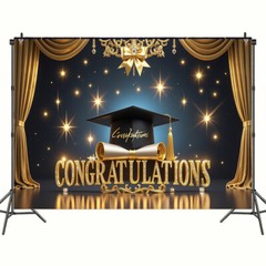 Polyester Graduation Banner for School Celebrations & Events Decorative Backdrop
