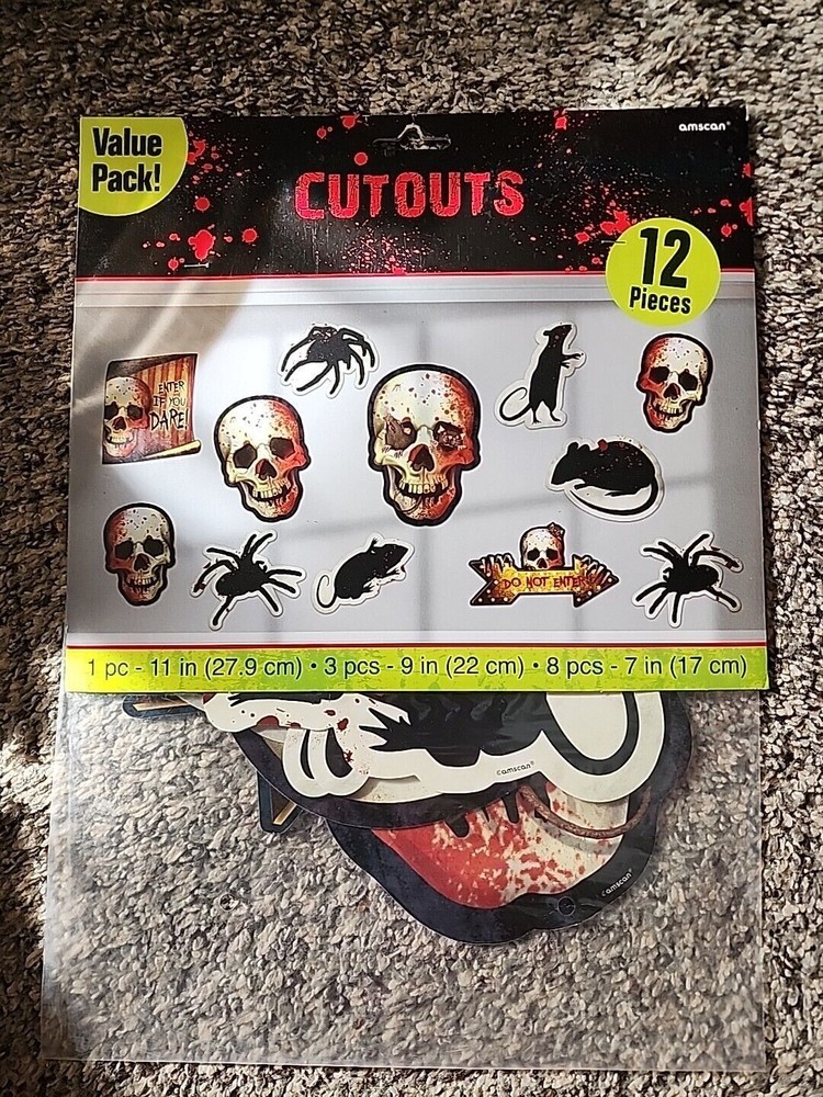 Creepy Carnival Haunted House Halloween Party Wall Decoration Paper Cutouts
