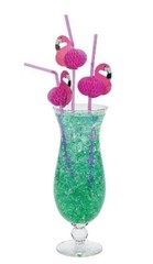 48 Assorted Tropical Drinking Straws, Luau/Tiki Bar Flamingo, Flower, Umbrella