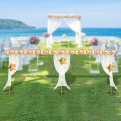 Gold Steel Freestanding Backdrop Stand Adjustable 1.5 × 3m To 3 × 6m For Wedding