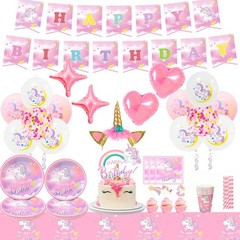 178 Unicorn Party Decorations Rainbow Birthday Supply Balloon Plates Cake Topper