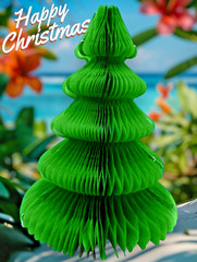 3 x Large Christmas Tree Party Green Honeycomb Paper Tablescape Table Decoration