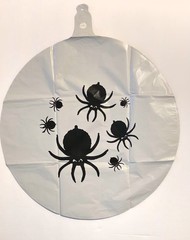Halloween Spider Foil Balloon Decoration, Black White Spiders Theme
