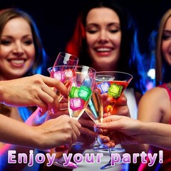 12Pcs Waterproof LED Ice Cubes, Multicolor Light Up Glow Cubes for Bar Wedding