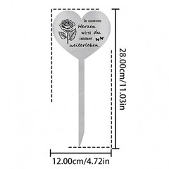 Stainless Steel Heart Commemorative Decoration for Cemetery Memorial Placement