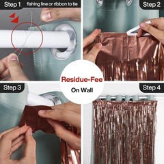 Reusable Foil Tinsel Curtains – 3.3×6.6 ft Brown Backdrop for Parties & Weddings