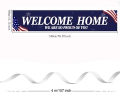 Welcome Home Banner White and Blue Homecoming Backdrop – We Are So Proud of You