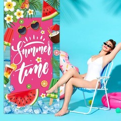 Summer Time Decorations Watermelon Ice Cream Door Cover Banner Gift 6×2.9ft