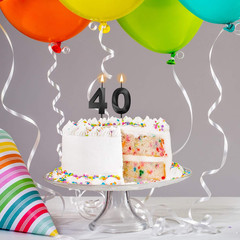 40Th & 4Th Birthday Candles Number Candles Cake Topper Decoration for Birthday W