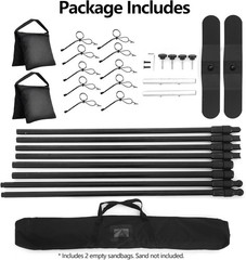 8’x10′ Adjustable Banner Stand Heavy-Duty Step and Repeat Backdrop Telescopic