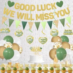 Roetyce Farewell Party Decorations Women Men, Green We Will Miss You Banner C…