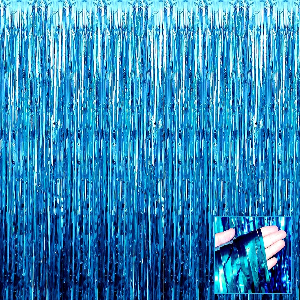 Metallic Foil Fringe Curtain Party Backdrop Decoration 4 Pack