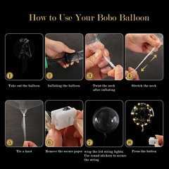 Light Up LED Balloons 12 Pack – 22″ Clear Bobo Balloons with 10ft Warm White …