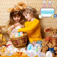 12 Pack 6 Inch Jumbo Clear Easter Eggs Large Fillable Easter Egg Transparent …