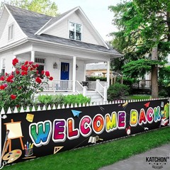 Welcome Back To School Banner Extra Large 120×20 Inch Durable Cloth Fabric