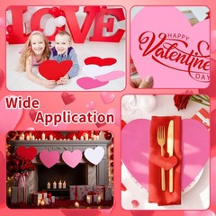 36 PCS 12 Inch Red White Valentines Day Large Heart Paper Cutouts Craft