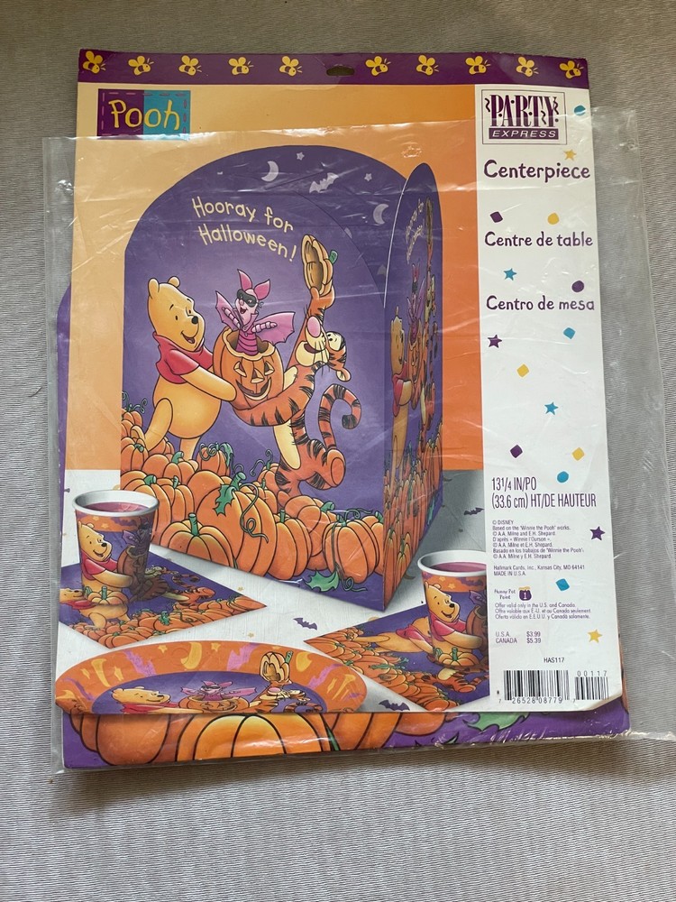Vintage Winnie the Pooh Halloween Centerpiece Large Cardboard Tigger Piglet