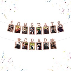 Congrats Grad Photo Banner Graduation Paper Photo Frame High School College G…