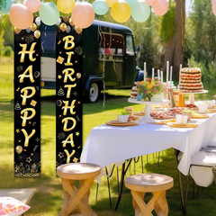 Birthday Decorations Banner, Happy Birthday Door Sign for Men Women Boys Girls I
