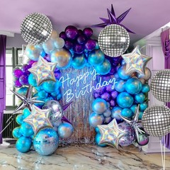 8 Pcs 22 inch Disco Balloons Silver Star Balloons for 70s Disco Party Dancing…