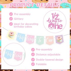Donut 6 Months Decorations – 21PCS Sweet Donut Half Way Decorations Banners B…