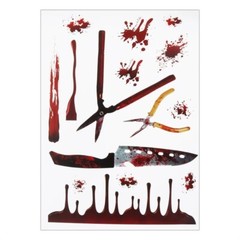 Horror Bloodstain Wall Sticker Handprint Footprint Blood Skull Window Sticker