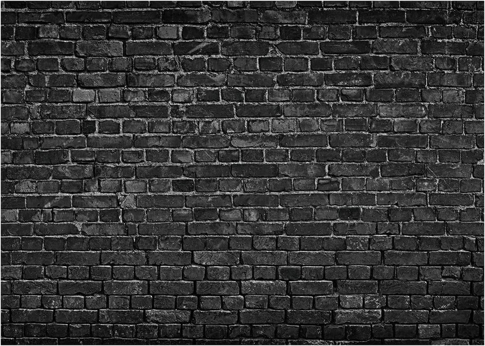 7x5FT Black Brick Wall Photography Backdrop Vintage Theme Stone Brick Design
