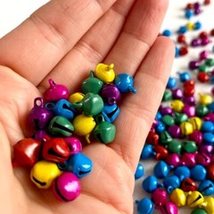 20 Christmas Bells Miniature Xmas tree Baubles Colourful Festive Decor Charms UK