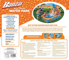 Wild Waves Inflatable Backyard Water Park, 88″ x 52″ x 53