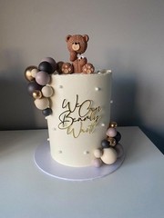 Acrylic We Can Bearly Wait Cake Topper Gold Bear Decor Baby Shower Reveal Prop