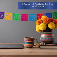Mini Mexican Party Banners (2 Pack with 10 Small Plastic Flags per Banner) – …