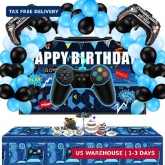 34 Pieces Gamer Birthday Decorations Video Game Party Supplies Set Including Hap
