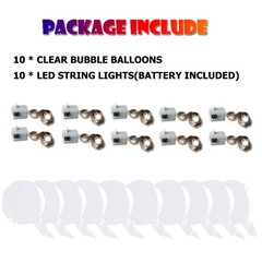 10PCS Clear BoBo Balloon 20″ Light Up Christmas Birthday Party Bubble Decoration