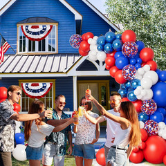 Red White Blue Balloon Garland Arch Kit for 4Th of July Independence Day Veteran