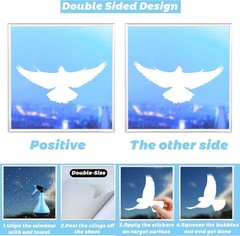 37Pcs Anti Collision Window Clings, Save The Birds from Strikes, White