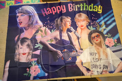 Taylor Swift Happy Birthday Party Supplies with Backdrop Banner Cupcake Topper