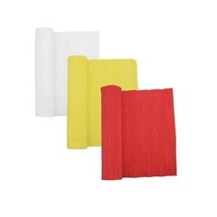 3 PCS Crepe Paper Streamers White Yellow Red 10 Inch x 8 Ft Room Party Decor