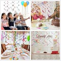 Swirl Decoration, 7pcs Hanging ceiling Spiral Decorations for Party Multicolour