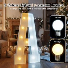 4FT Light Up Marquee Letter A – Warm & Cool White, Easy Assembly for Parties, Ev