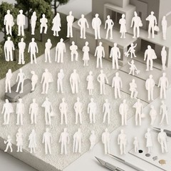 Pack Of 50/100pcs 1:75 Scale Model Miniature White Figures Architecture Model