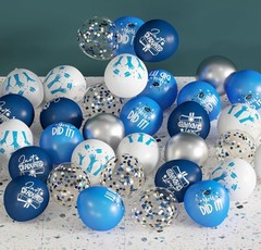 2026 Graduation Party Decorations, 70pcs Grad Balloons Blue and White Graduat…
