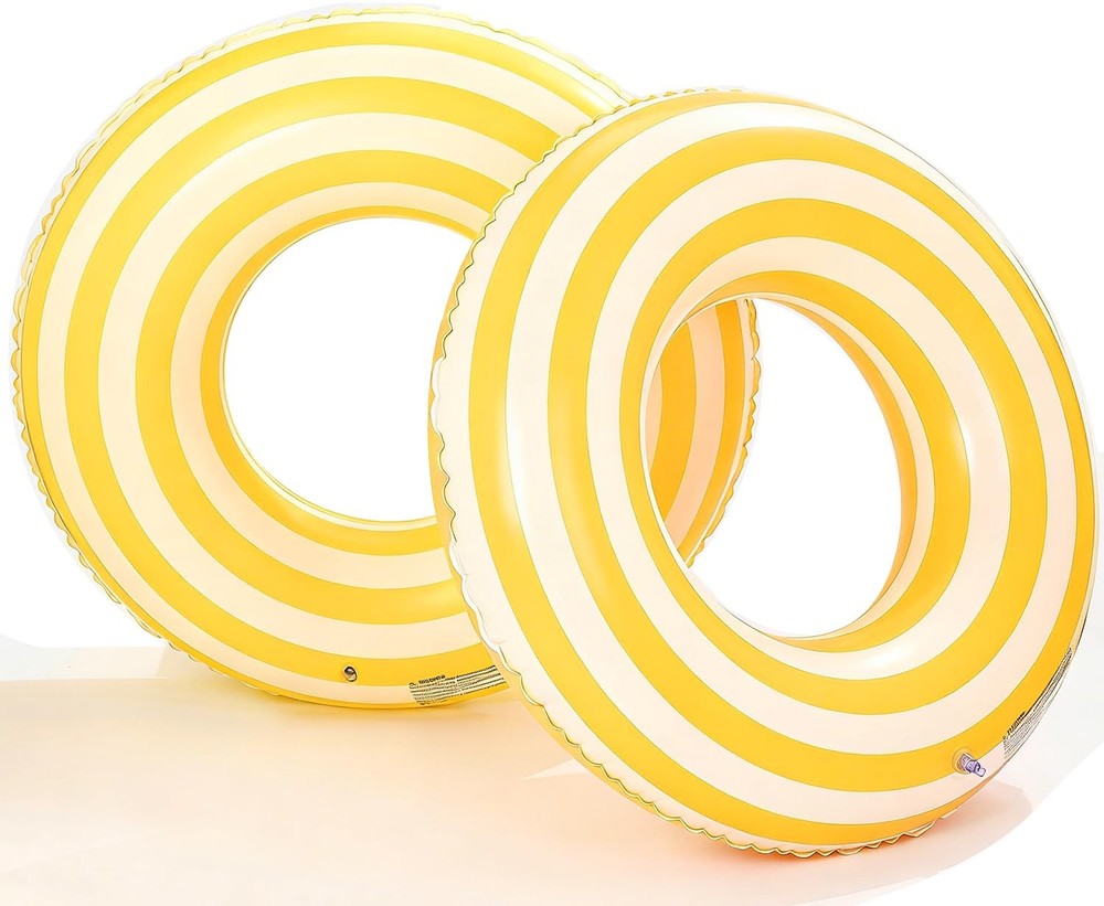 2PCS Floats for Adults Rings Lollipop Striped Pool Float Large Swim Ring for …