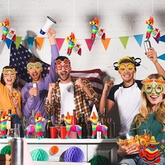 12 Pack Cinco De Mayo Donkey Pinata Set