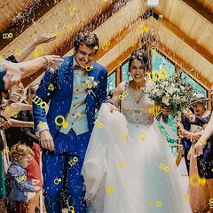 Gold Wedding Confetti, 100 Pcs I DO Engagement